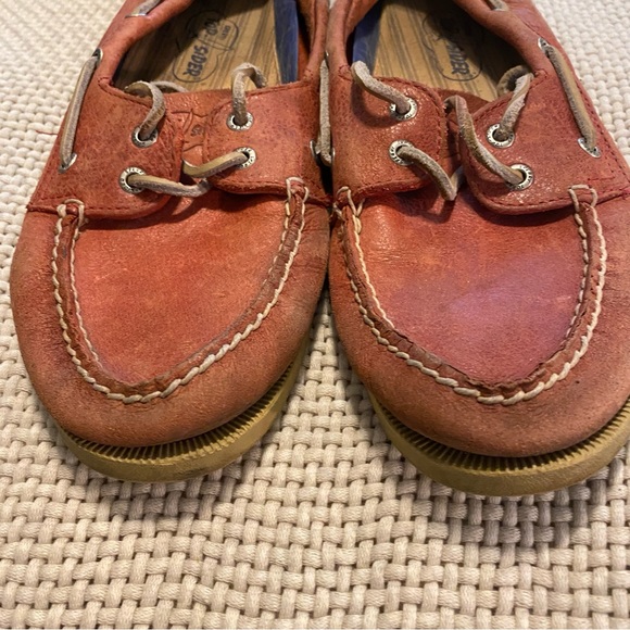 Men’s Sperry Topsiders Red Leather weathered size 9M Hard to find color - Picture 4 of 5